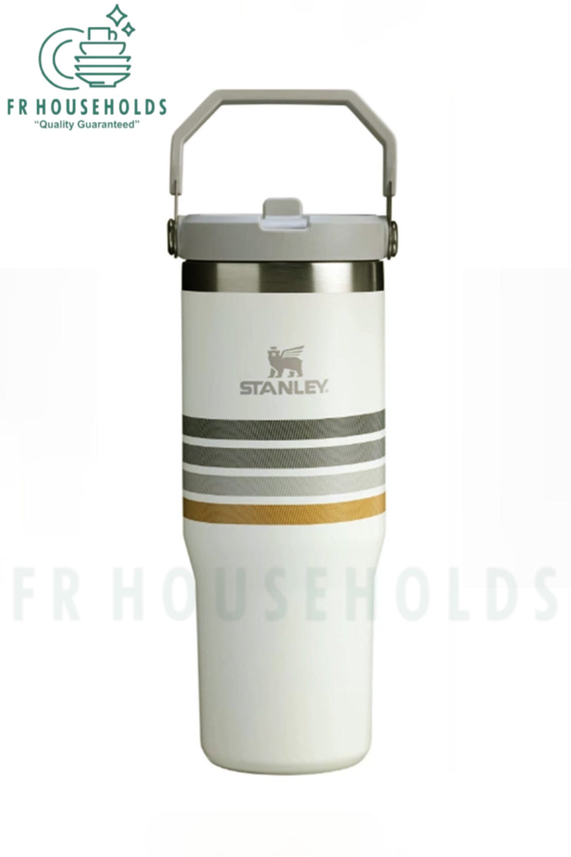 THE VARSITY ICEFLOW™ FLIP STRAW TUMBLER | 30 OZ (Cream Ash Stripe)