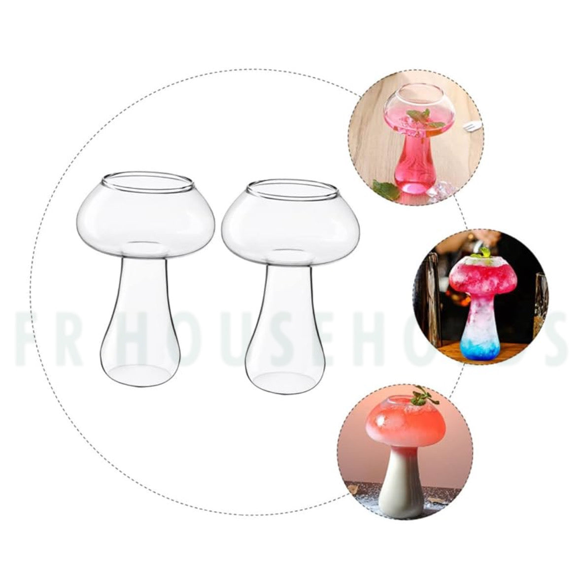 Stylish Mushroom-Shaped Beverage Glass | Elegant Cocktail & Juice Glass - 250ml