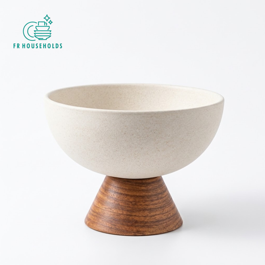 Large Pedestal Serving Bowl with Raised Base