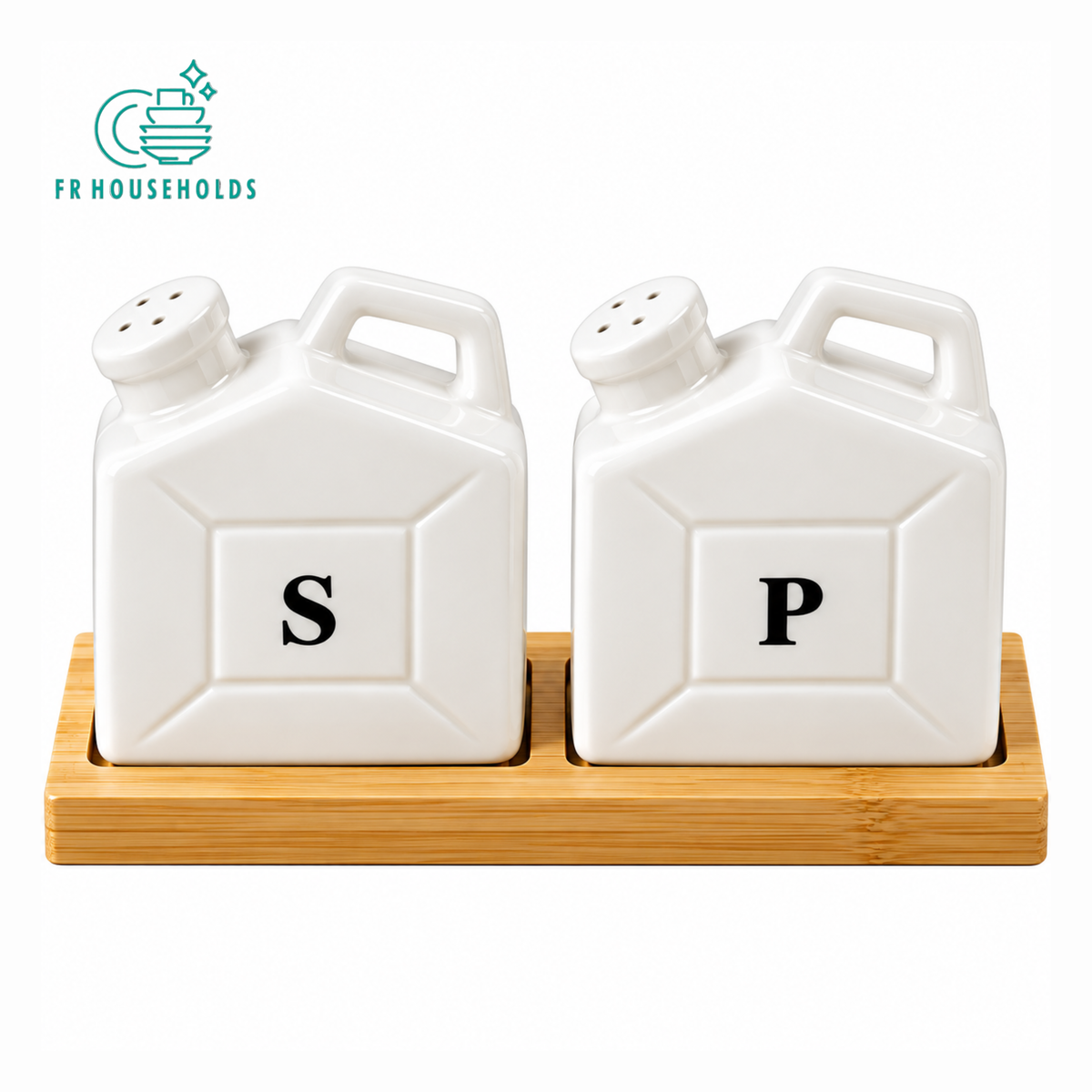 Salt & Pepper Shaker Set with Wooden Tray
