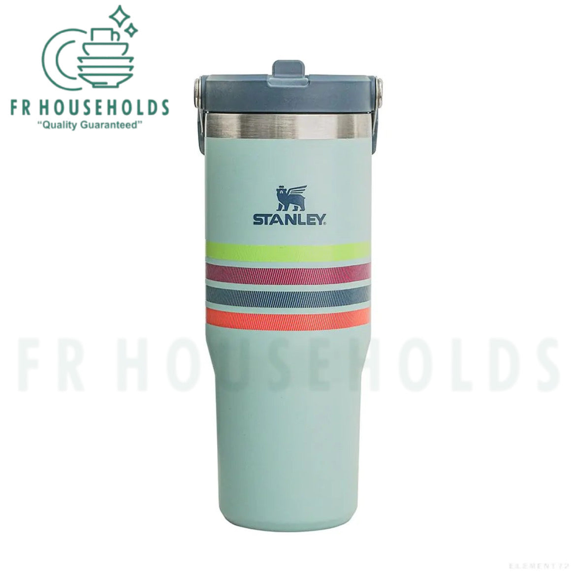 THE VARSITY ICEFLOW™ FLIP STRAW TUMBLER | 30 OZ (Seafoam Stripe)