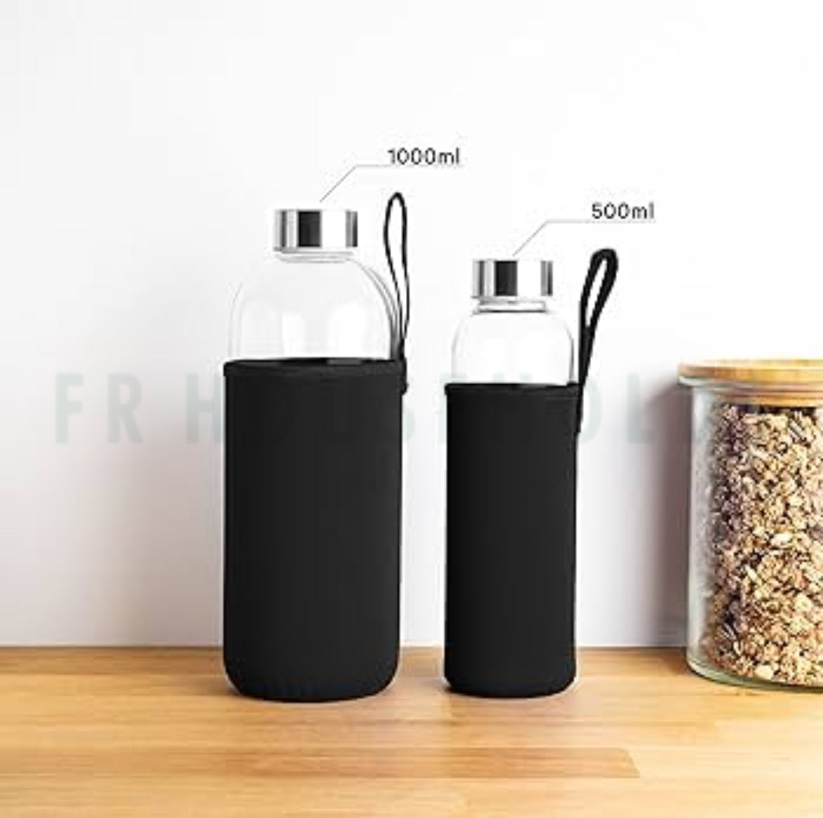 The Glass Bottle With Pouch | 1000ml - 550ml
