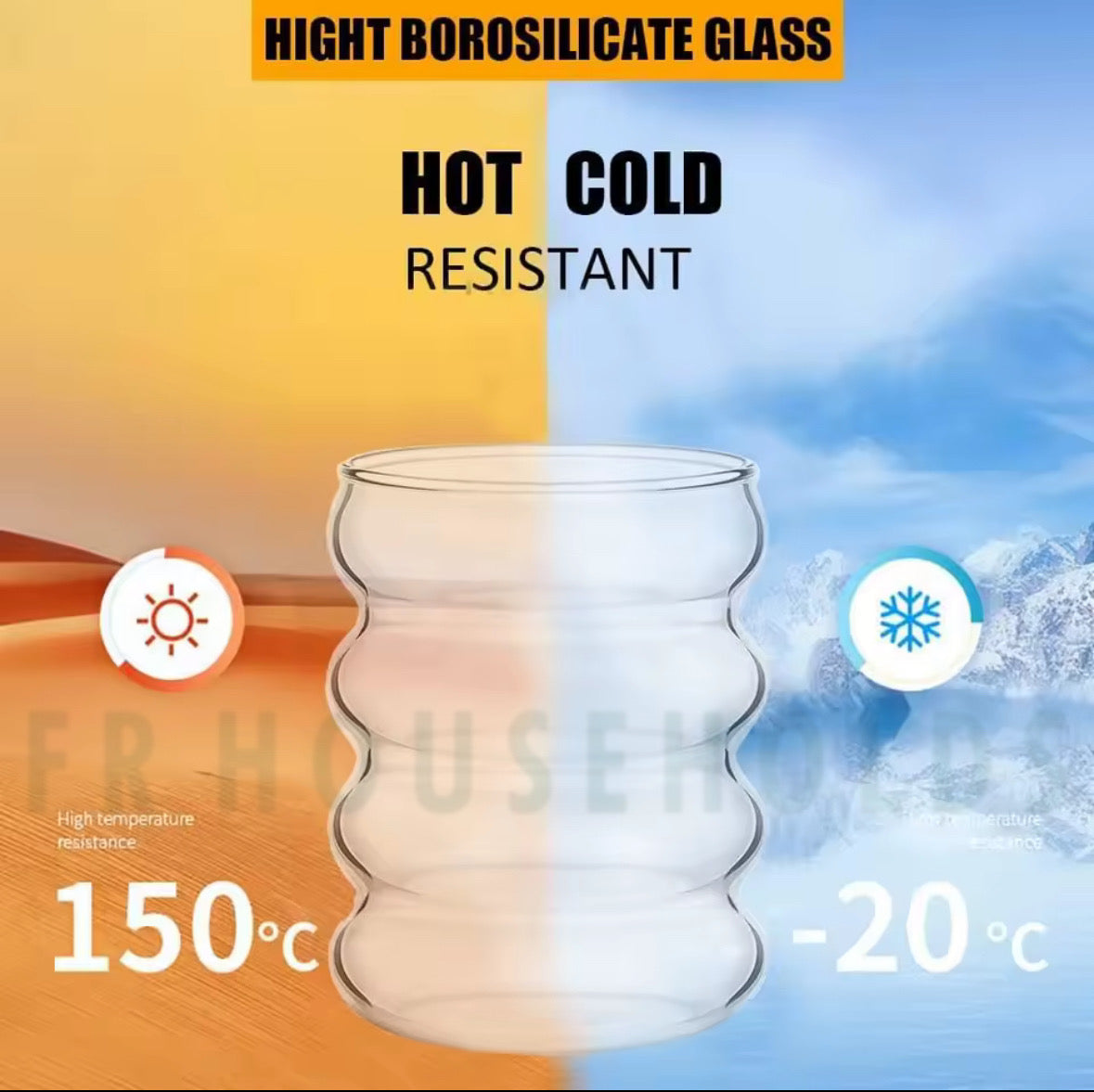 400ml Bubble Shape Coffee Glass – Modern & Aesthetic Borosilicate Drinkware | 6pcs