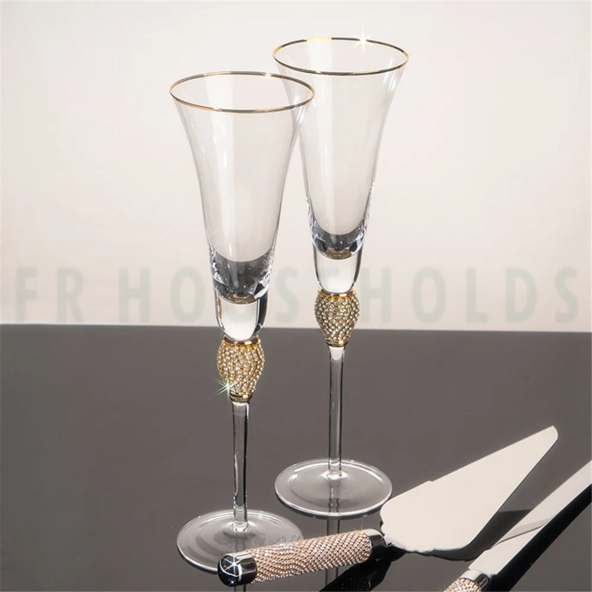 FRANZESE Russian Crystal Wine Glass – Handmade Luxury with Gold Detailing