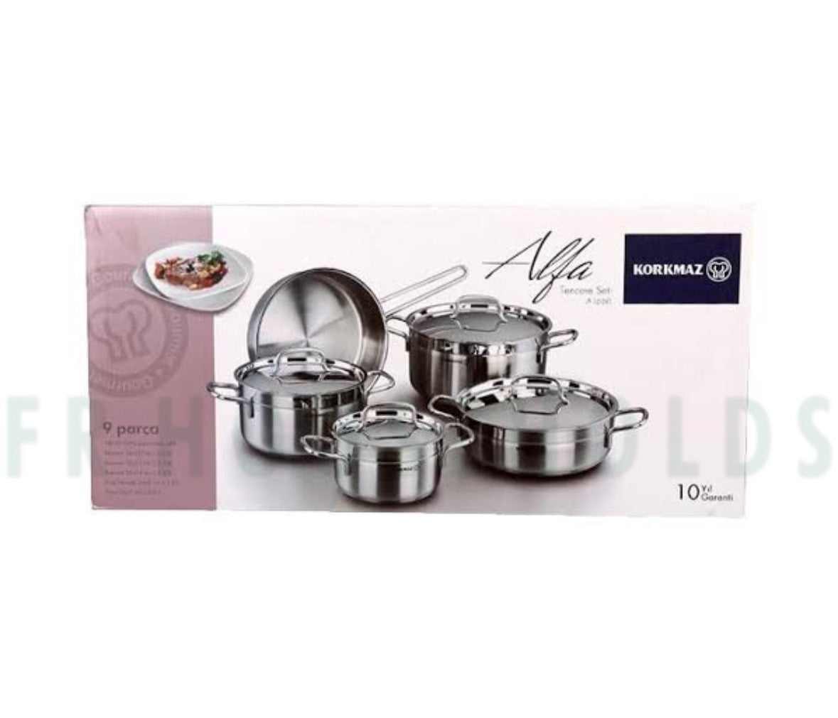 Korkmaz Alfa 9 Piece Cookware Set – Türkiye