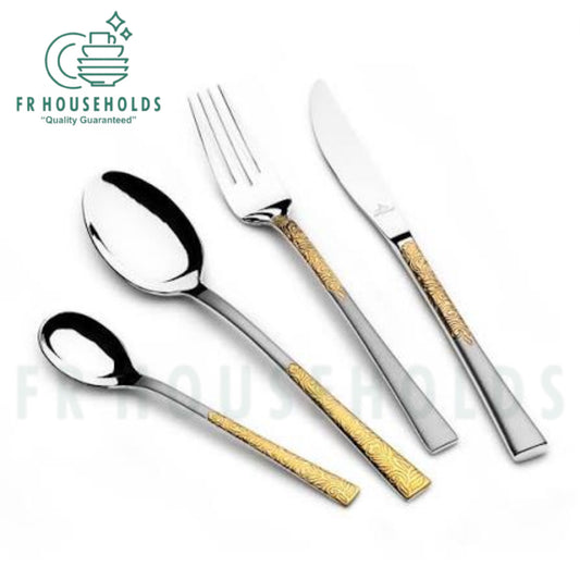 Arshia Stainless Steel Cutlery Sets 50pcs Gold/Silver | 12 Persons Serving