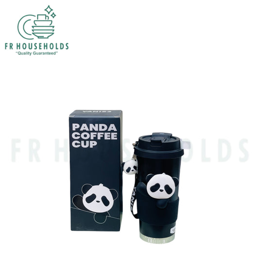 Yani’s Japan Insulated Coffee Tumbler with Infuser Tube & Inner Ceramic Liner - 520ml (Black Panda)