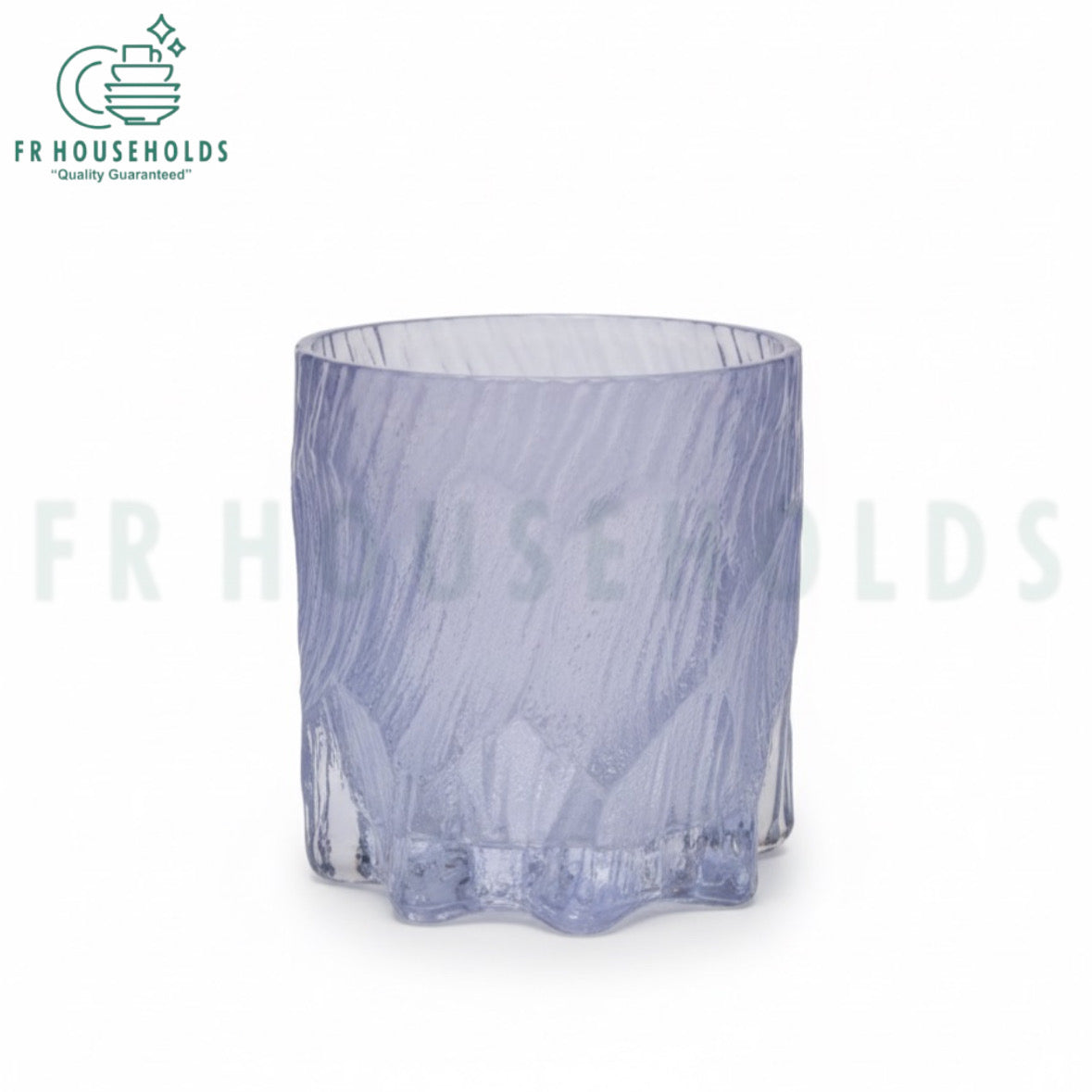 Scratchy Glacier Glass – 300ml Textured Drinking Glass for Water, Juice & Cocktails | Ice Blue