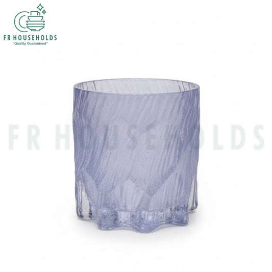 Scratchy Glacier Glass – 300ml Textured Drinking Glass for Water, Juice & Cocktails | Ice Blue