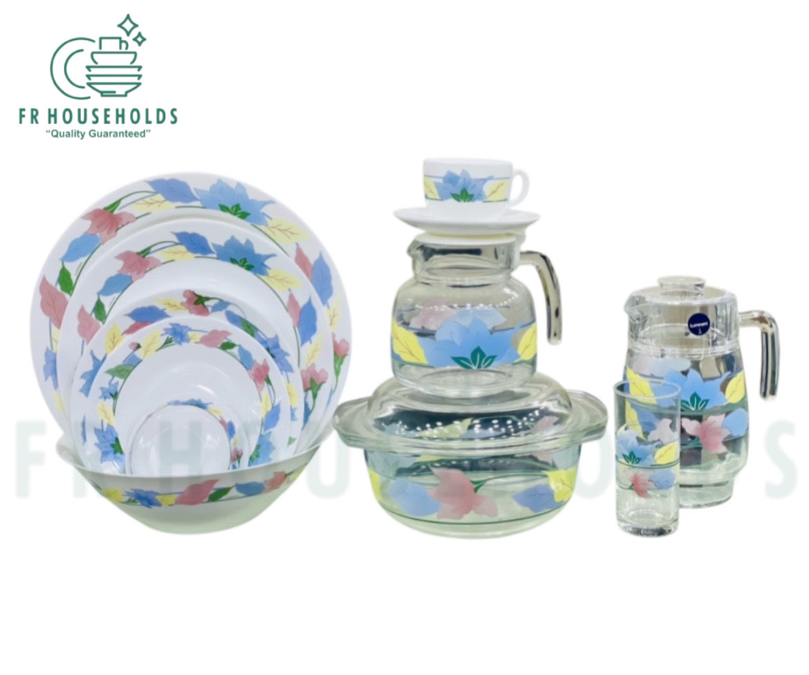 LUMINARC 73-Piece Marble Dinner Set – Complete 8-Person Serving | Made in UAE
