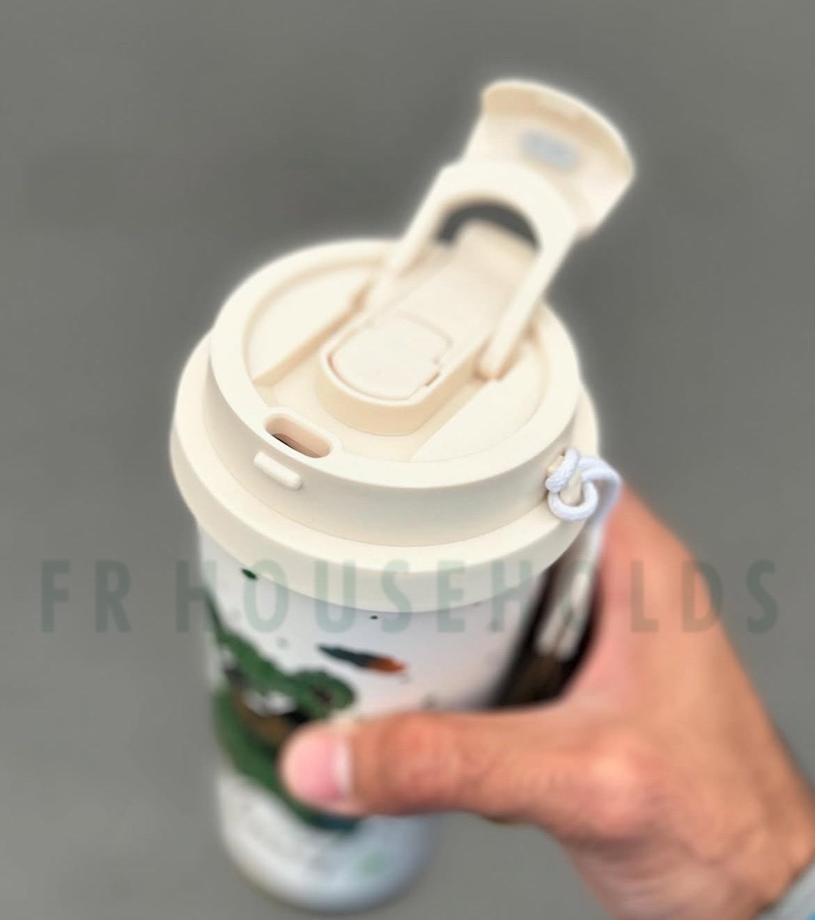 Hardy Fashion Insulated Coffee Tumbler with Infuser Tube & Inner Ceramic Liner - 520ml (Green Bear)