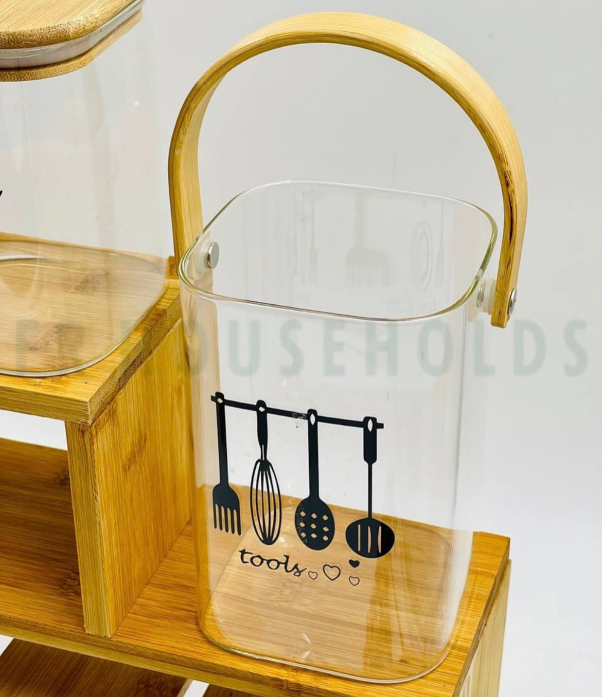 9-Piece Complete Kitchen Organiser Stand Set | Bamboo Rack
