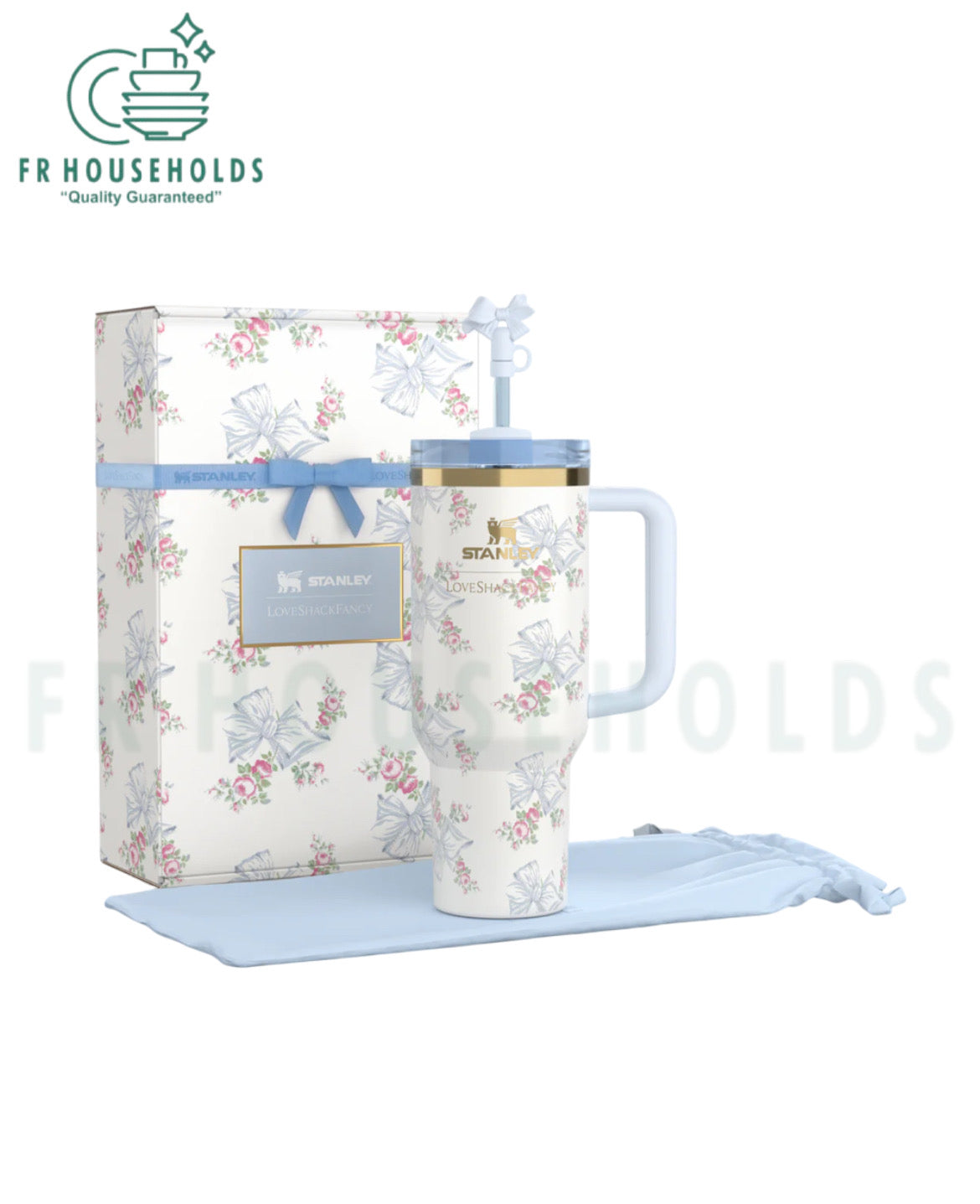 THE STANLEY X LOVESHACKFANCY HOLIDAY QUENCHER | 40 OZ ROSA BEAUX BLUE
