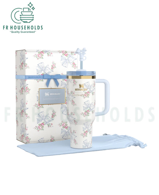 THE STANLEY X LOVESHACKFANCY HOLIDAY QUENCHER | 40 OZ ROSA BEAUX BLUE
