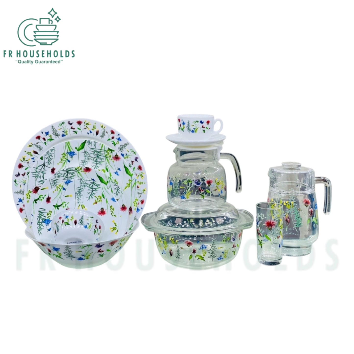 LUMINARC 73-Piece Marble Dinner Set – Complete 8-Person Serving | Made in UAE