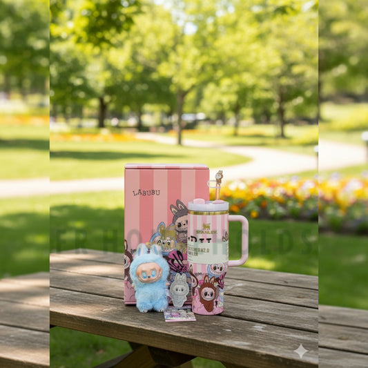 Stanley The Quencher H2.O Tumbler | 40OZ - Labubu Special (Victorian Pink) - Labubu Doll Included