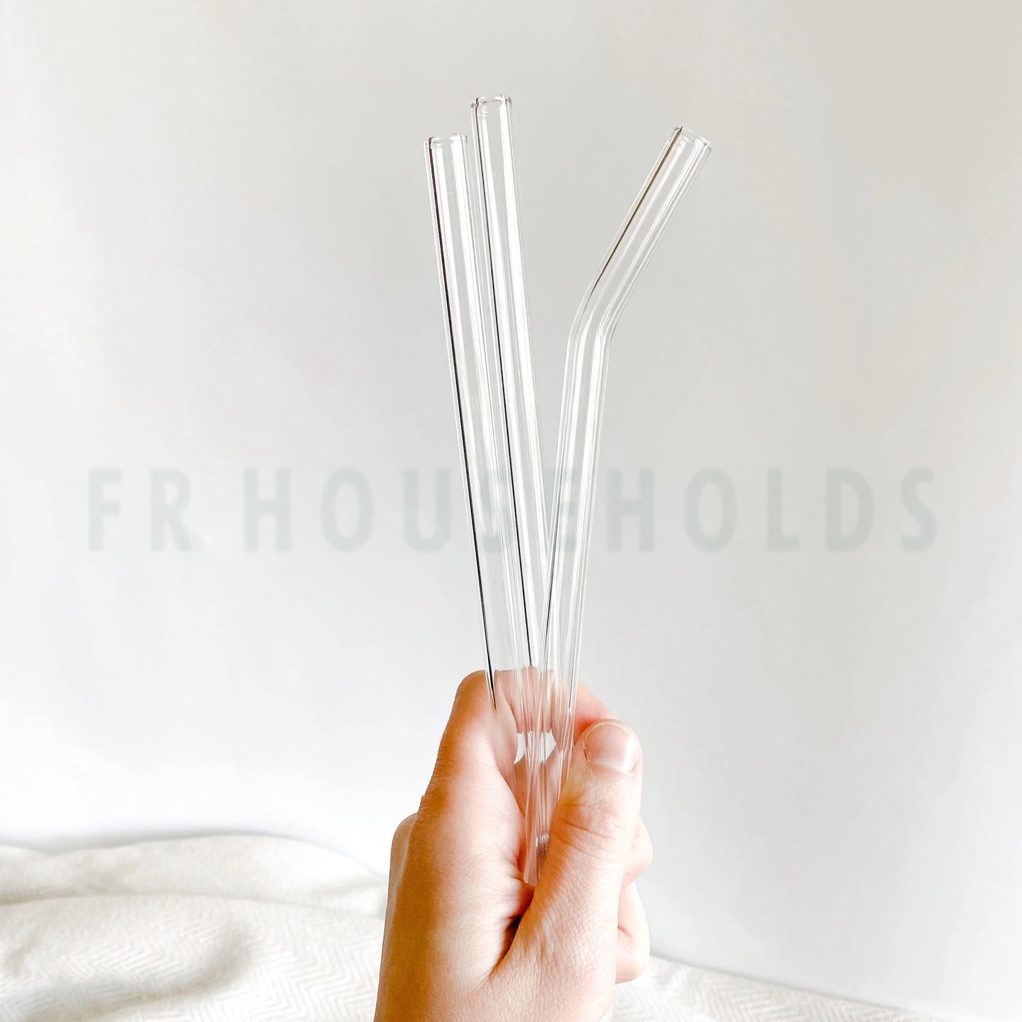 Classic Clear Straight Glass Straws - 6 Pack | 7mm Skinny Curve