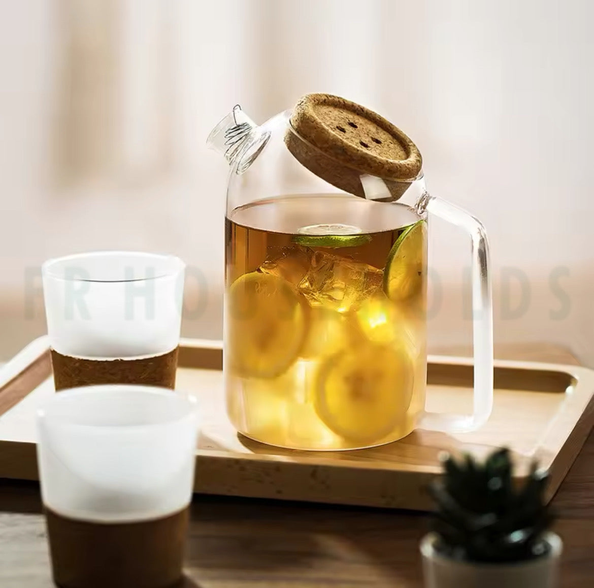 Nordic Borosilicate Glass Teapot with Wood Lid | 800ml - 1200ml - 1800ml