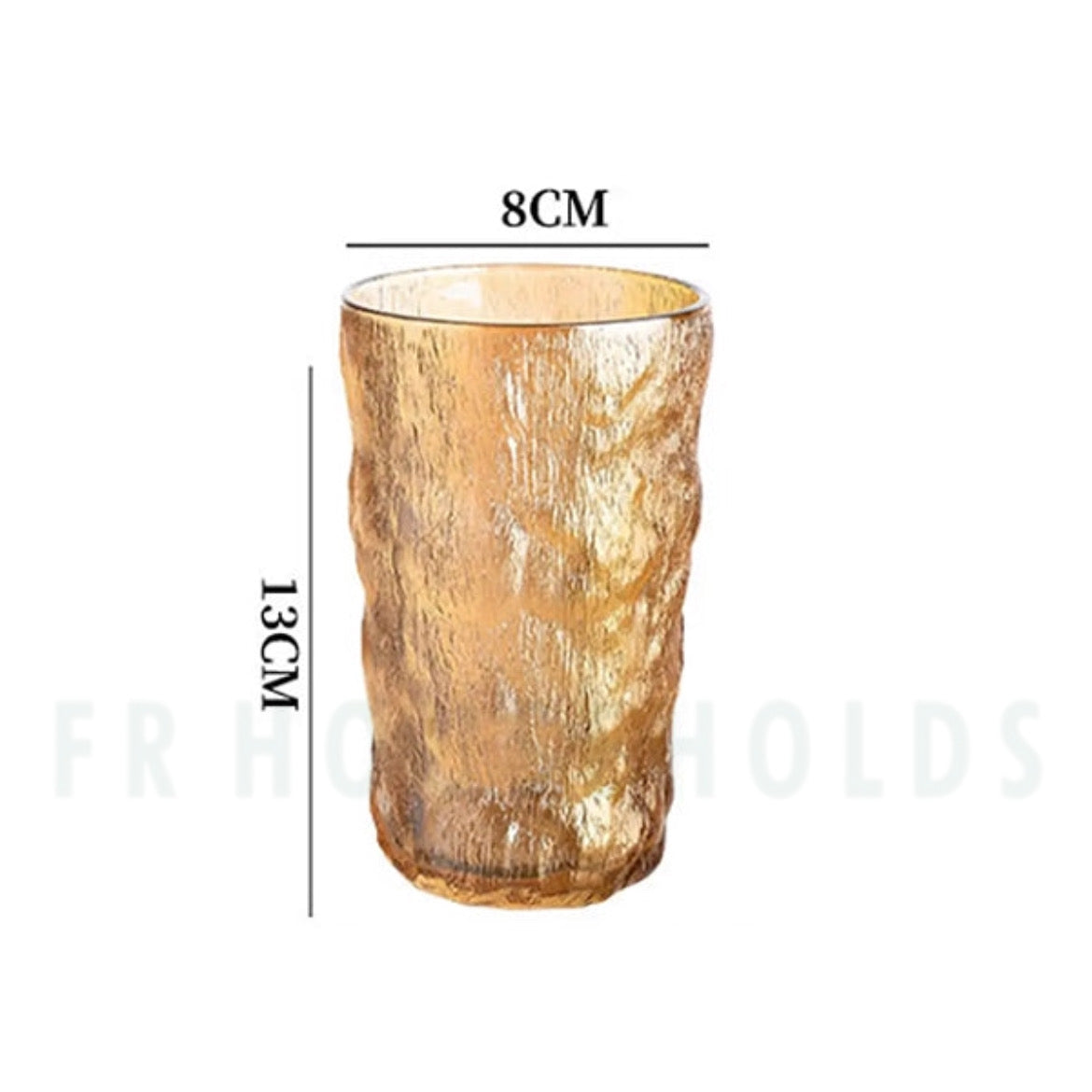 Frozen Ice Drink Glass | 400ml - Gold - 6PC