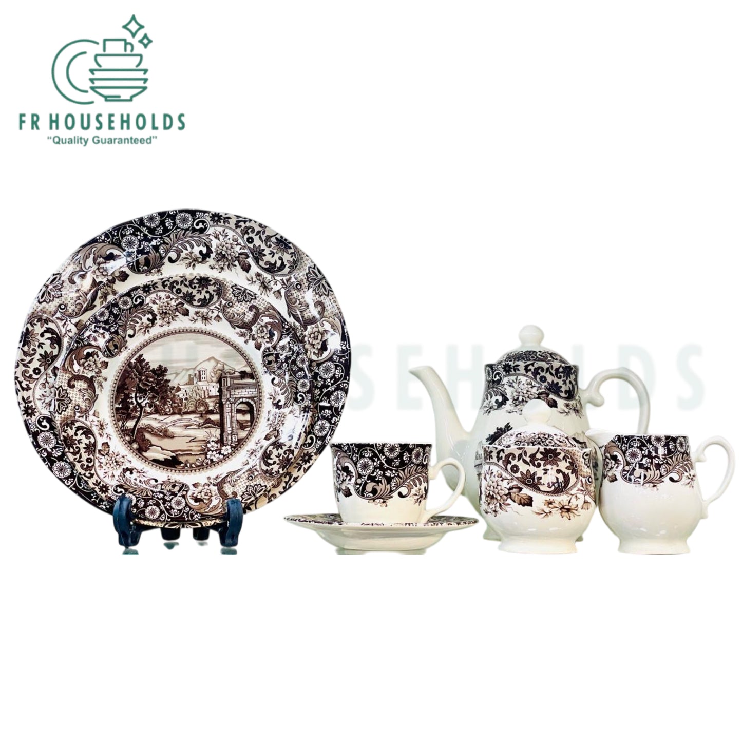 CLAYTAN 24-Piece Earthenware Tea Set – Elegant & Timeless Charm