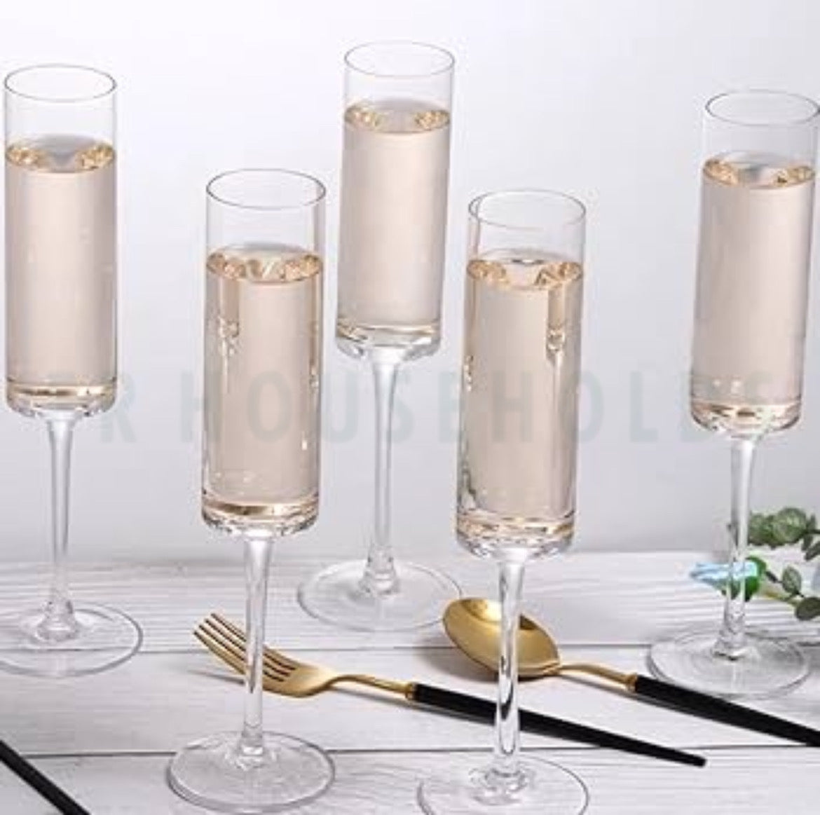 Crystal Cylinderical Edge Fluet Glass | 150ml - 190ml | 6PC