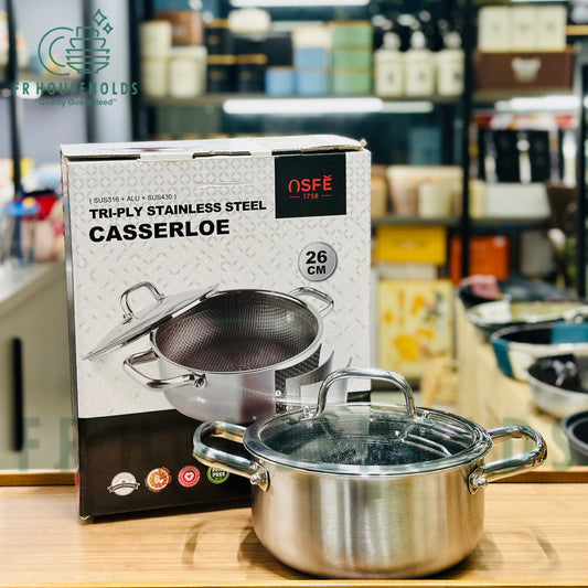 Stainless Steel Honeycomb Non-Stick Cooking Pot with Glass Lid