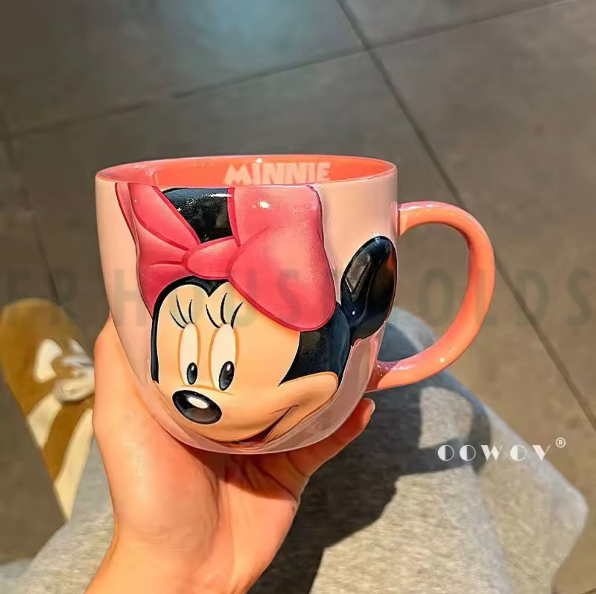Disney Minnie Mouse 3D Sculpted Ceramic Mug - 16oz Pink Coffee Cup