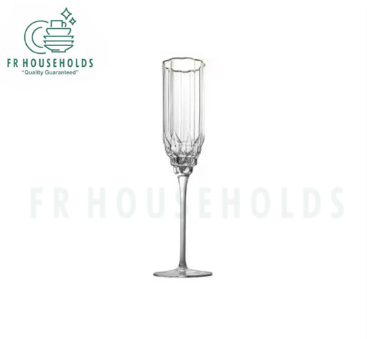 Crystal Cylinderical Flower Mouth Gold Rim Fluet Glass | 230ml | 6PC