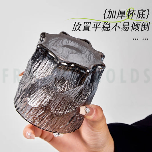 Scratchy Glacier Glass – 300ml Textured Drinking Glass for Water, Juice & Cocktails | Smoke