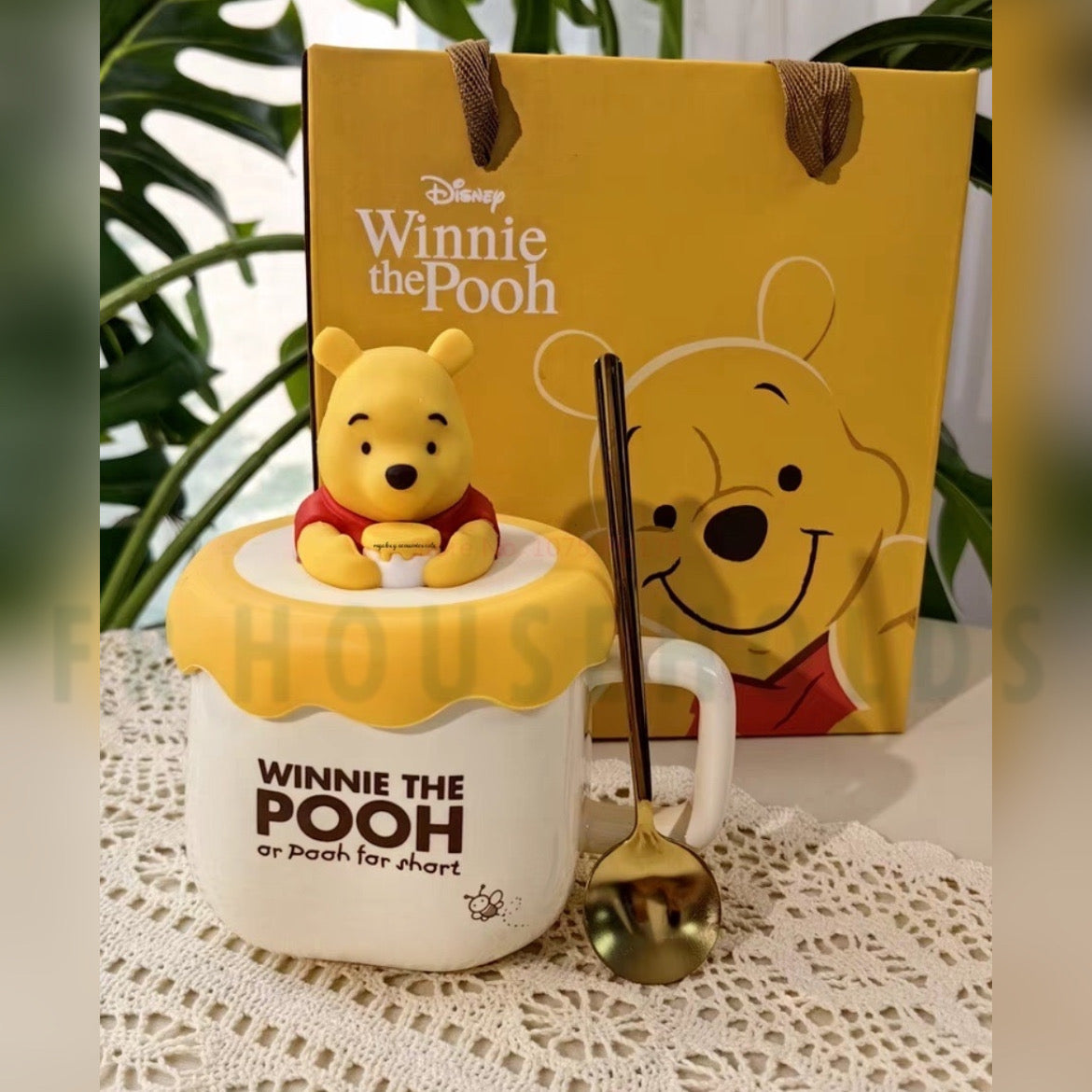 Walt Disney Winnie Pooh Porcelain - Disney Winnie The Pooh Mug With Spoon | 3pcs Set