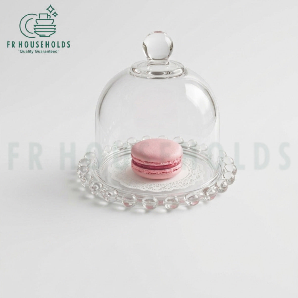 Mini Crystal Macaron Serving Dish – Elegant Single Dessert Display Plate