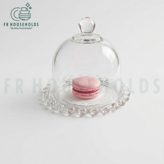 Mini Crystal Macaron Serving Dish – Elegant Single Dessert Display Plate