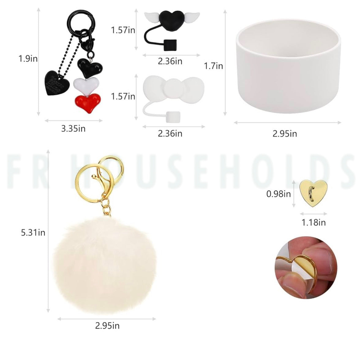 7PCS Stanley Tumbler Decoration Accessories Set – Cute & Aesthetic Drinkware Charms