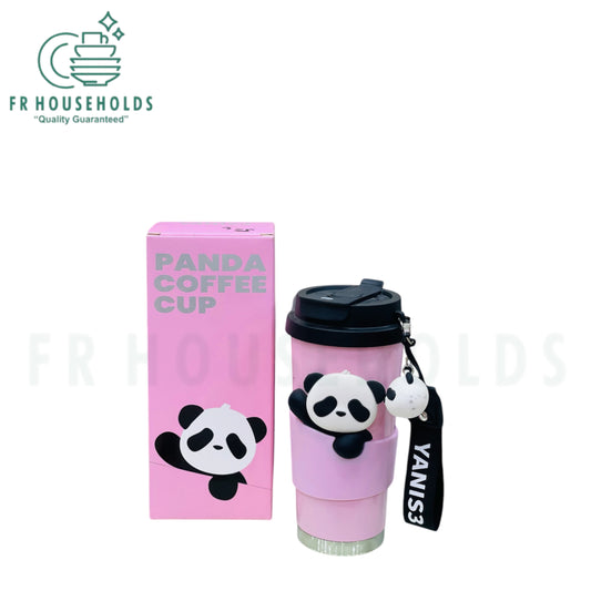 Yani’s Japan Insulated Coffee Tumbler with Infuser Tube & Inner Ceramic Liner - 520ml (Pink Panda)