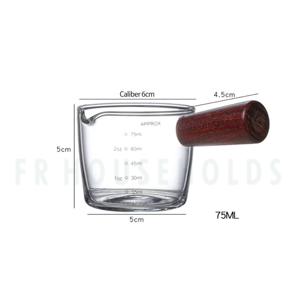 75ml Coffee Measuring Tool – Real Borosilicate Glass with Wooden Handle | Precision Coffee Tool
