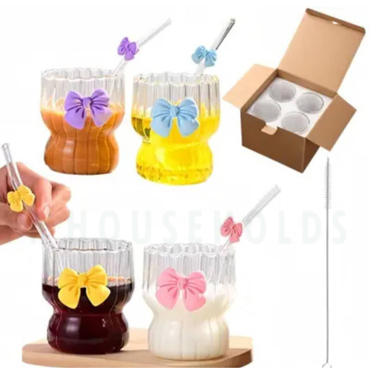 Bow Iced Tea Glass – Where Cute Meets Cool | 220ml - 1pc