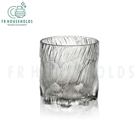 Scratchy Glacier Glass – 300ml Textured Drinking Glass for Water, Juice & Cocktails