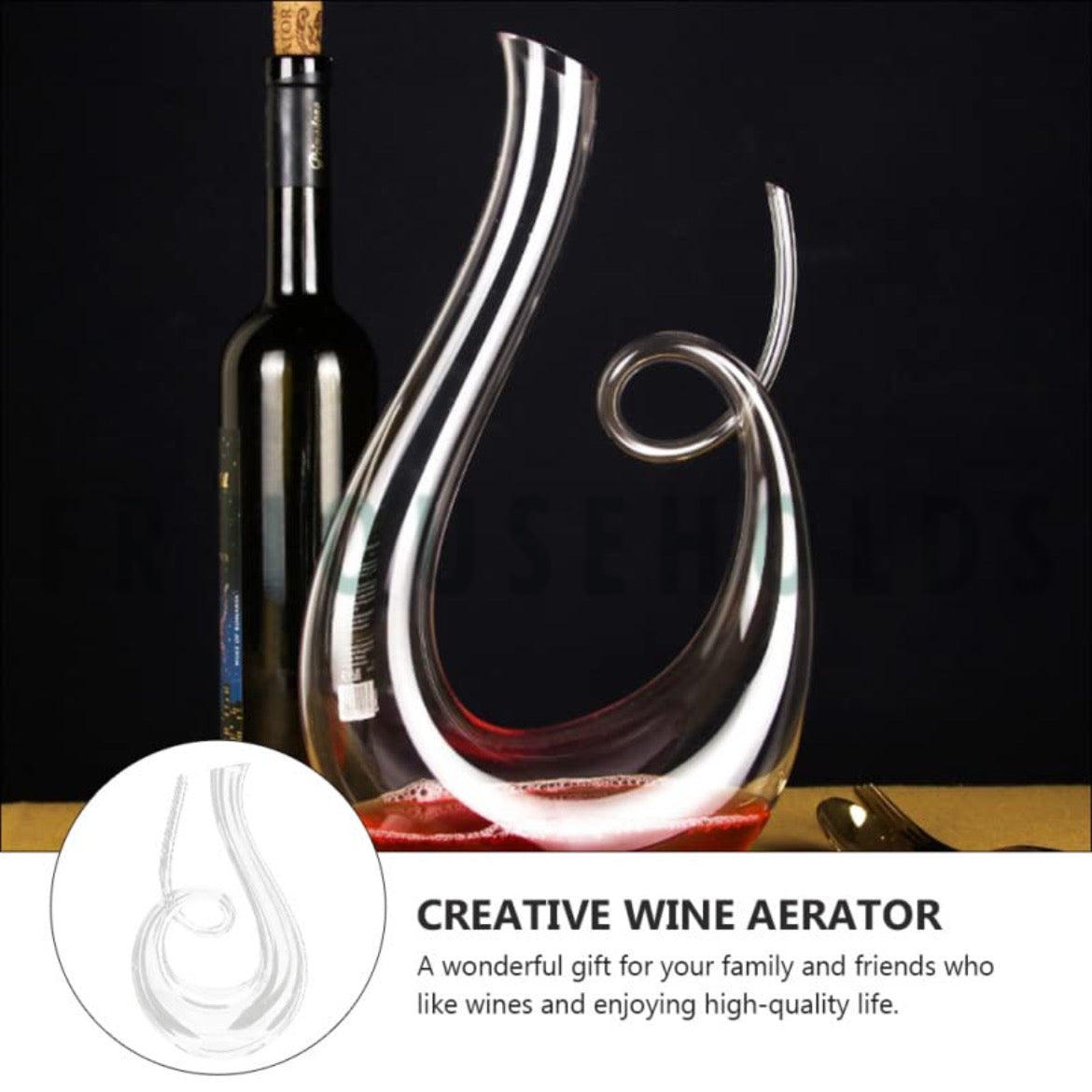 Handmade Crystal Wine & Beverage Decanter,  Dining Room 1500ml