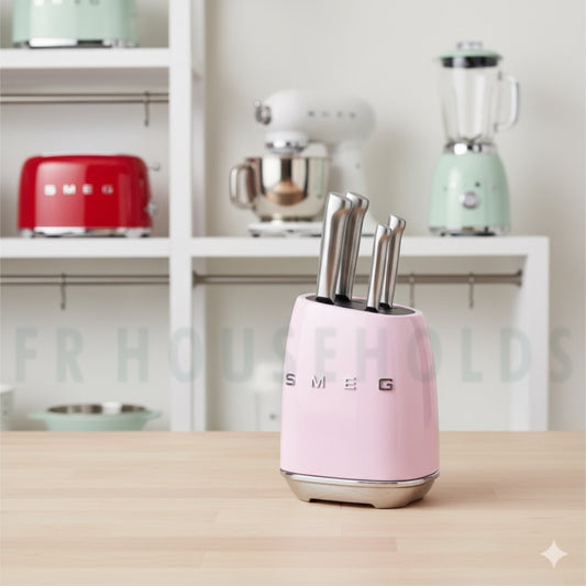 SMEG 7-Piece Knife Block Set – Premium Italian Design & Precision Cutting