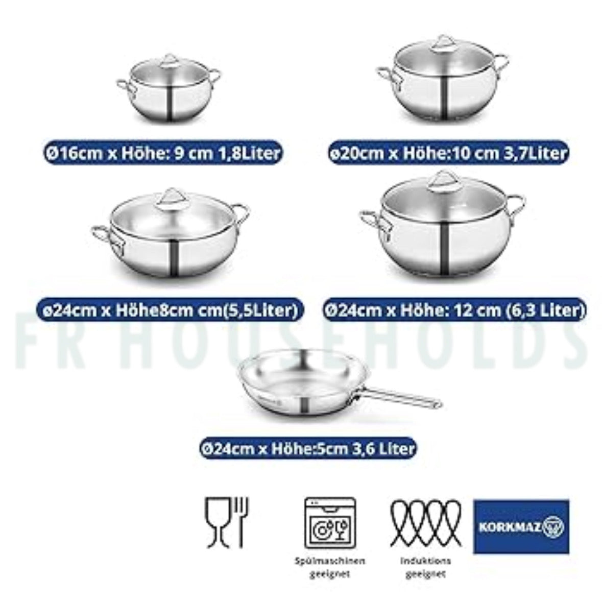 Korkmaz Tombik 9 Piece Cookware Set – Türkiye