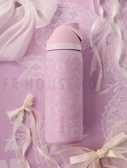 Owala FreeSip® Water Bottle - 32oz | Pink Ribbon Toile | Urban Outfitters