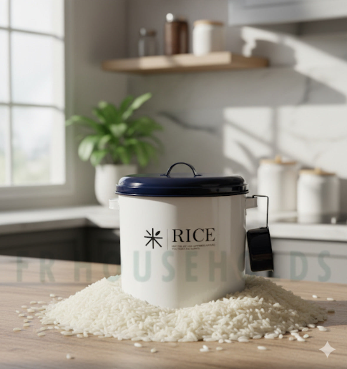 Indian Rice Bucket 5-Liter Tin Rice Bucket – FR Households