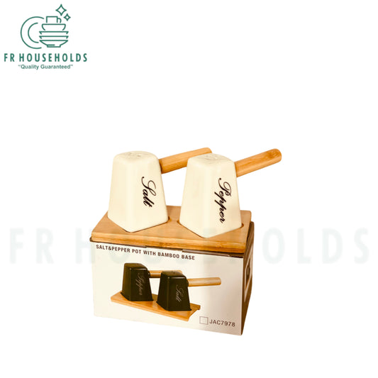 Hammer Shape Salt & Pepper Shakers Set With Wooden Stand