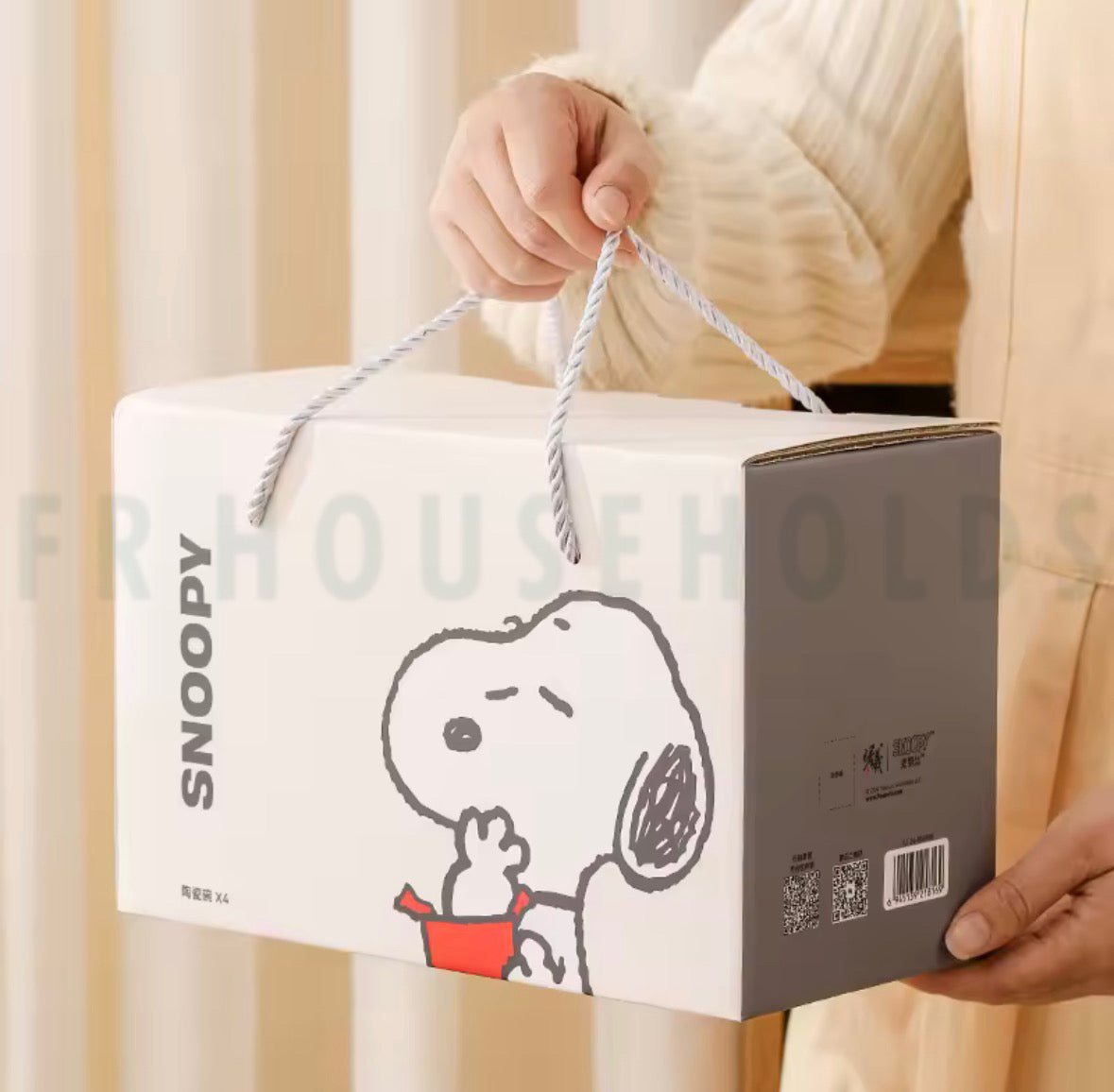 Snoopy Ceramic Bowl Set (4-Piece) with Gift Box - Mixed Colors
