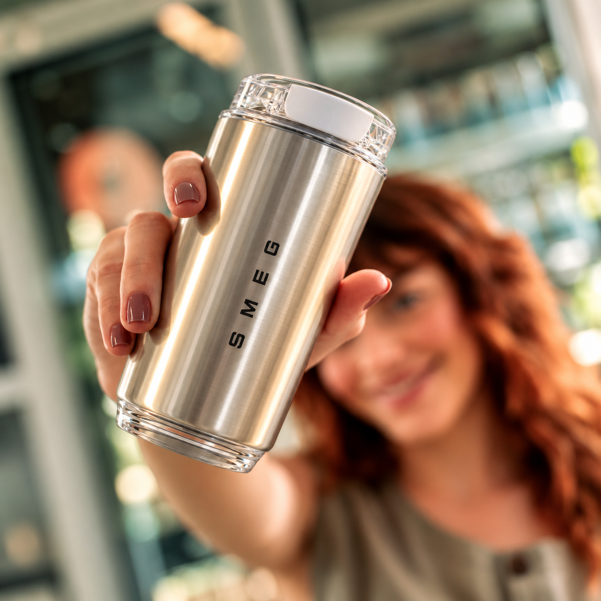 SMEG Style Insulated Coffee Travel Mug – 320ml | Silver