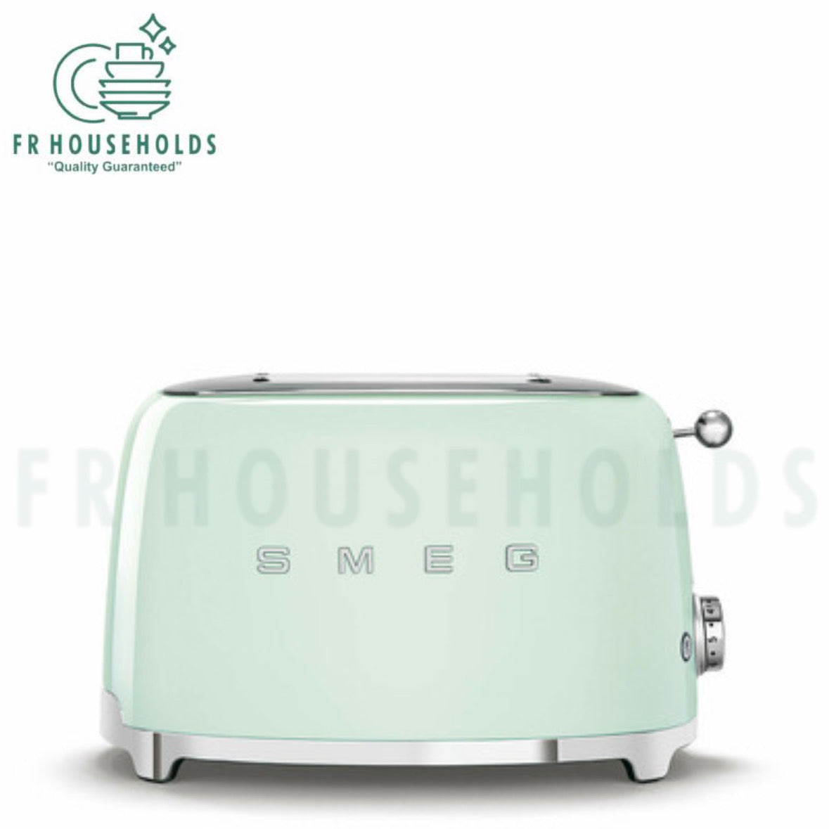SMEG Retro Toaster Machine – Premium Stainless Steel 2-Slice Toaster with Adjustable Browning & Wide Slots | Pastel Green