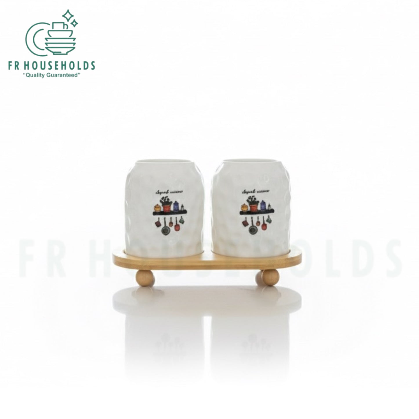 2-Piece Spoon Organizer with Bamboo Stand – Elegant & Functional Kitchen Storage