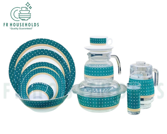 LUMINARC 73-Piece Marble Dinner Set – Complete 8-Person Serving | Made in UAE