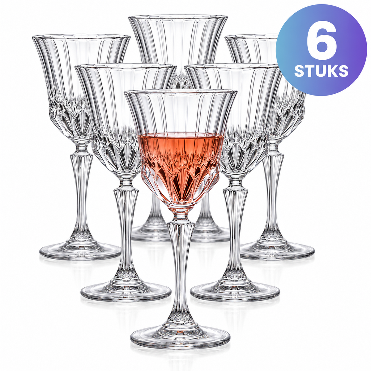 RCR Adagio Crystal Wine Glasses Set of 6 | Italian Glassware