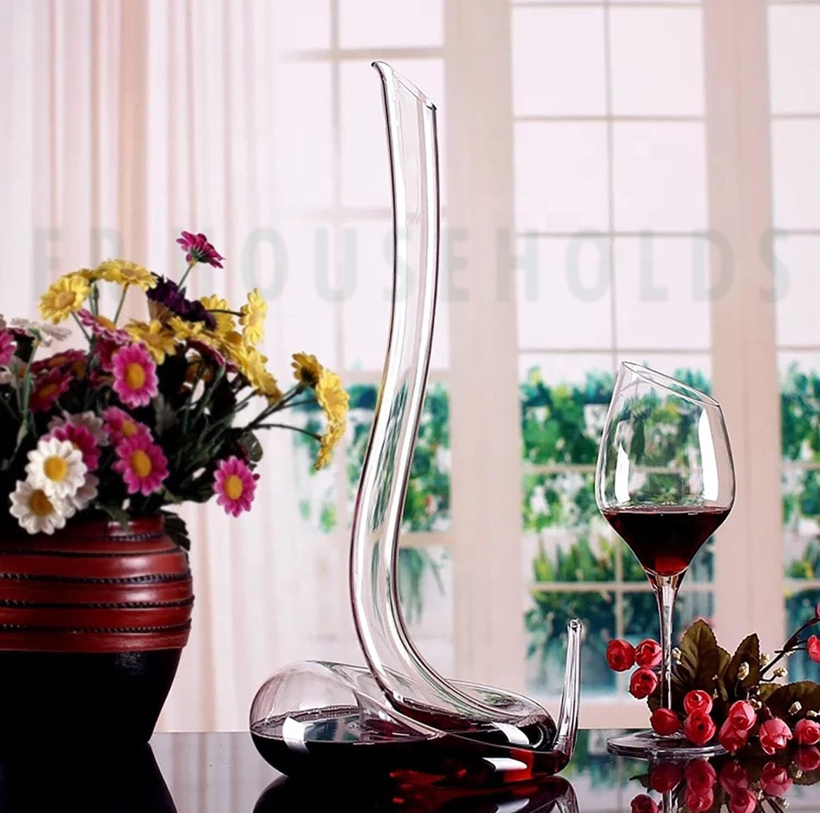 SILNOVO® Handmade Crystal Wine & Beverage Decanter,  Dining Room 1800ml